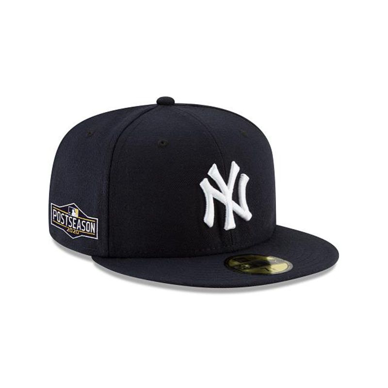 MLB New York Yankees Postseason Side Patch 59Fifty Fitted (QSO5709) - Blue New Era Caps